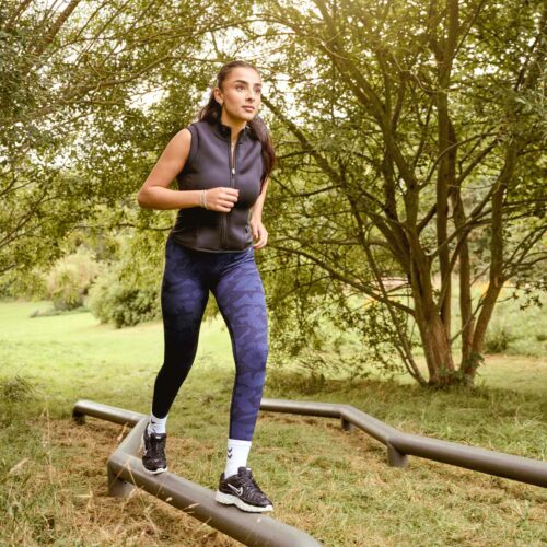 Exercise strength and balance on good grip balance beam