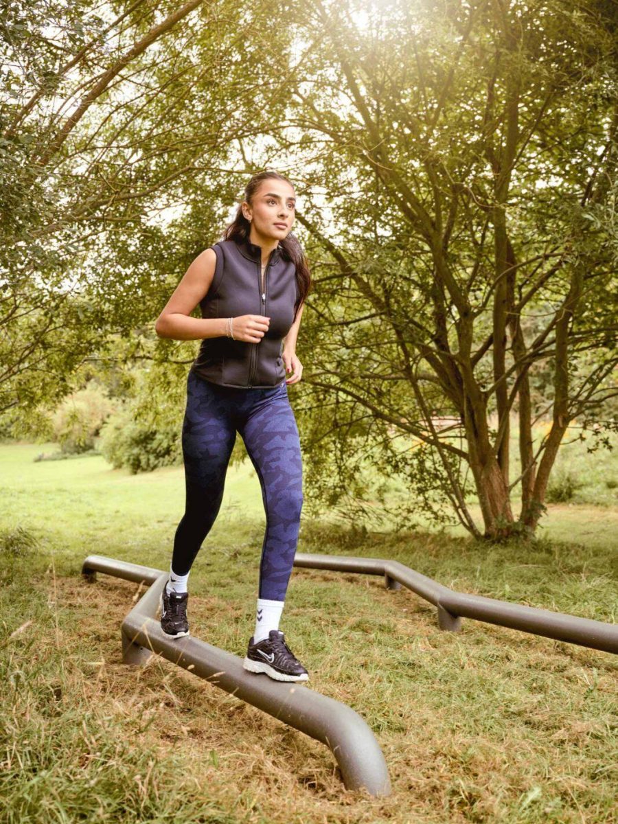 Exercise strength and balance on good grip balance beam